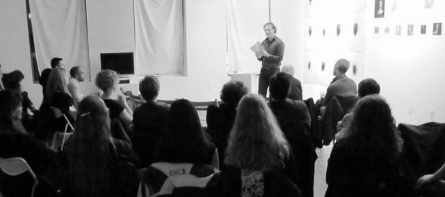 Ottawa poet Shane Rhodes reading in the A B Series at Gallery 101 on Oct. 16, 2010