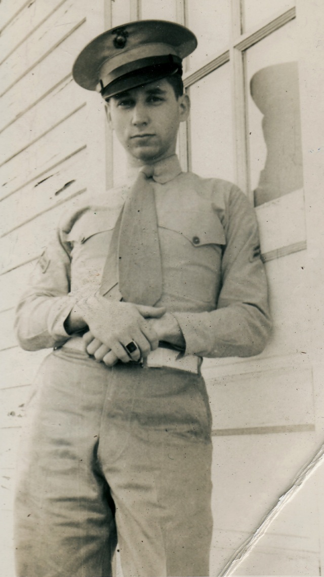 Marine Corps Sgt. Schulberg, youngest member of the OSS (Office of Strategic Services) Field Photo - War Crimes Unit (Schulberg Family Archive)