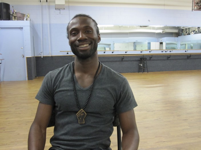 Yvon Soglo at his rehearsal space for "Izm" before his Artsmania interview (photo by Anita Malhotra)