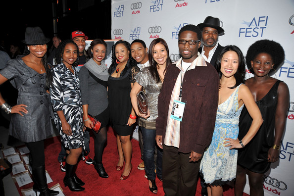 Dortch (front right) with the cast of "A Good Day to be Black and Sexy" at the 2008 AFI Fest (American Film Institute film festival) (photo by Frazer Harrison)