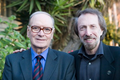 CB & Ennio Bernstein with the Italian film composer Ennio Morricone, whose credits include "The Good, The Bad and the Ugly," "The Mission" and "The Untouchables." Bernstein interviewed Morricone in 1994 for his book "Movie Music: An Insider's View"