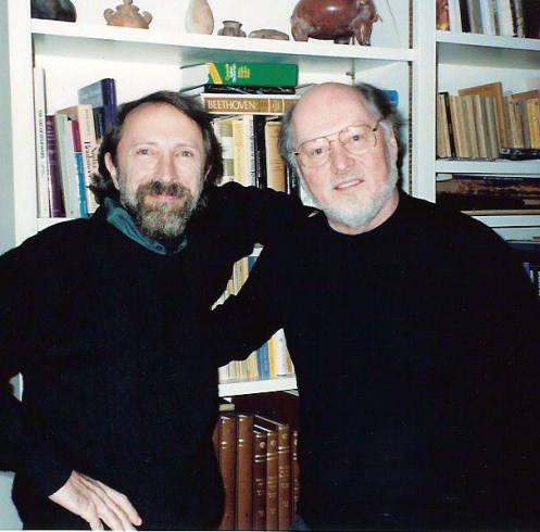 CB & John Williams '92 Bernstein with composer John Williams, who wrote the soundtracks for the films "Schindler's List," "Jaws" and "Star Wars," among others. Bernstein interviewed Williams in 1992.
