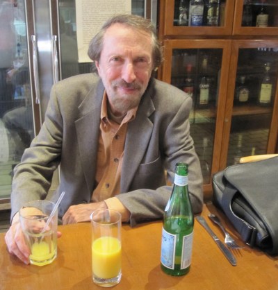 Charles Bernstein just before his Nov. 13, 2011 interview at La Bottega Marino Cafe on Santa Monica Blvd. in Los Angeles