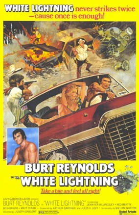 White_Lightning_1973 - 2 Theatrical poster for the 1973 film "White Lightning," directed by Joseph Sargent