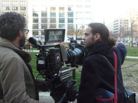 Arthur Jafa (left), the director of photography for Shadows Of Liberty, and Tremblay on set with the RED camera in Washington D.C. in 2011 (photo courtesy of Jean-Philippe Tremblay) Arthur Jafa (left), the director of photography for Shadows Of Liberty, and Tremblay on set with the RED camera in Washington D.C. in 2011 (photo courtesy of Jean-Philippe Tremblay)