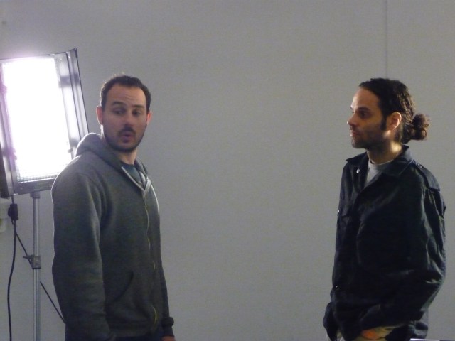 Tremblay with David Rom (left), additional director of photography, working in a London, UK studio in 2012 on "pick-up" shots for Shadows of Liberty (photo courtesy of Jean-Philippe Tremblay) Tremblay with David Rom (left), additional director of photography, working in a London, UK studio in 2012 on "pick-up" shots for Shadows of Liberty (photo courtesy of Jean-Philippe Tremblay)