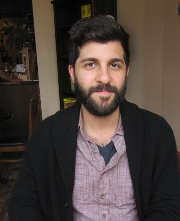 Adam Paolozza after his Artsmania interview at El Almacen Cafe in Toronto on Friday, Sept. 20, 2013 (photo by Anita Malhotra)