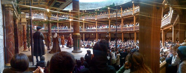 Shakespeare's "King Lear" being performed at Shakespeare's Globe Theatre in London (photo by Cédric Hüsler, Flickr Create Commons, May 3, 2008)