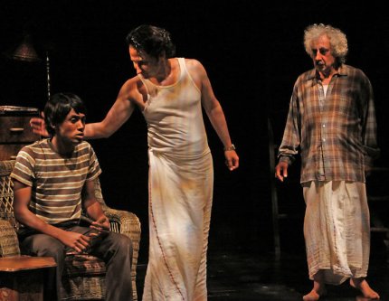 Araya Mengesha, Raoul Bhaneja and Sam Moses (L to R) in the 2009 Stratford Festival production of Sunil Kuruvilla's "Rice Boy" 