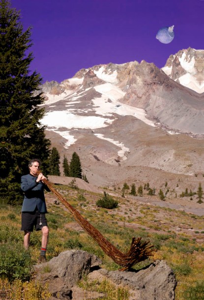 "Alphorn Blower - Cascadian Oberland" from Conkle's 2010 show "Magic Chunks" (photo by Marne Lucas)