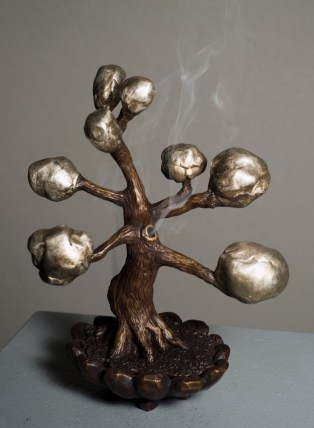 A bronze incense burner from Conkle's 2012 show "Tree Clouds" (photo by Marne Lucas)