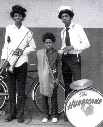 The Hurricane Jazz Band, L to R: Lucien Barbarin, Shannon Powell and Charles Barbarin (photo courtesy of Lucien Barbarin)