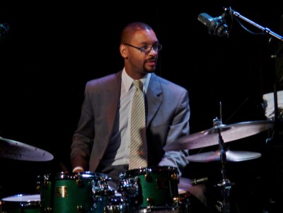 Jason Marsalis on Sept. 7, 2012 playing with the Marcus Roberts Trio and Béla Fleck at Dimitriou's Jazz Alley in Seattle (photo by sea turtle, Flickr Creative Commons)