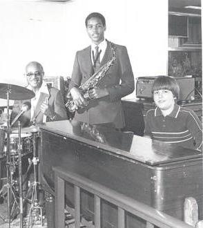 Joey DeFrancesco in 1982 at the age of 11 with Johnny Williams and Louis Taylor at Jewel's jazz club in Philadelphia (photo courtesy of Joey DeFrancesco)