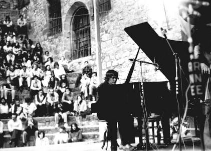 Emil Viklický performing at a jazz festival in San Sebastian, Spain in the summer of 1974
