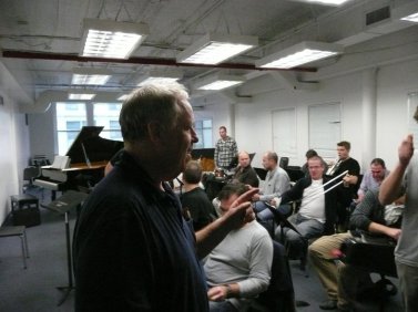 Kenny Werner at a Brussels Jazz Orchestra rehearsal before a performance at New York's Dizzy's Club Coca-Cola in October 2010