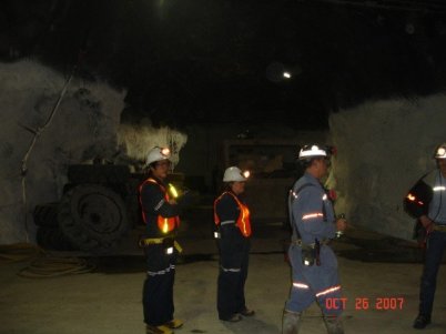 Benjamin Von Wong (left) in 2007 visiting a mine (photo courtesy of Benjamin Von Wong)