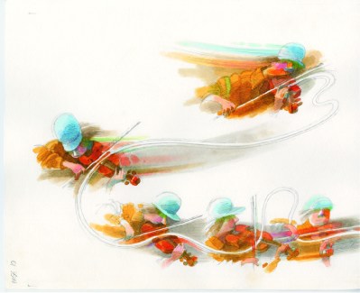 Working image from the multi-media production of The Man with the Violin (photo courtesy of Normal Studio)