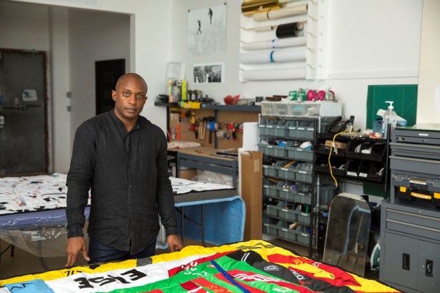 Hank Willis Thomas in 2017 (photo by Levi Mandel courtesy of Hank Willis Thomas and Ben Brown Fine Arts)