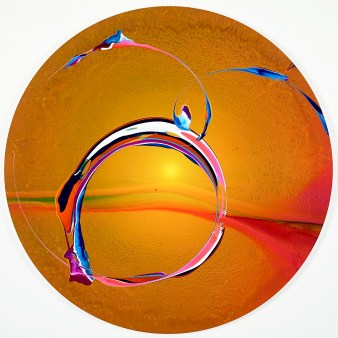 A circular spin painting by Callen Schaub (photo by Collateral Photography - Spencer Robertson)