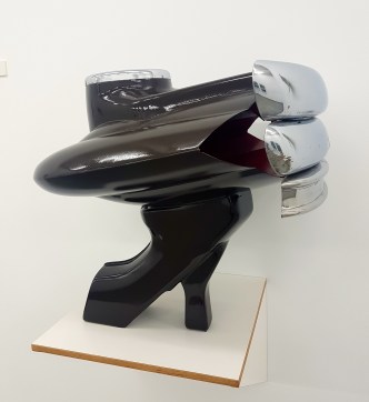 Untitled 1988 work by Hans Hemmert in an exhibit of 1980s Berlin art at the Künstlerhaus Bethanien (photo by Anita Malhotra, Sept. 7, 2018)