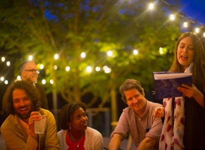 Beasley reading at Saturnalia 2018 (photo courtesy of Sandra Beasley)