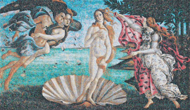 "Venus" (2011) from Chris Jordan's series "Running the Numbers II: Portraits of Global Mass Culture," depicting 240,000 plastic bags - the estimated number of plastic bags consumed around the world every 10 seconds. (photo courtesy of Chris Jordan)