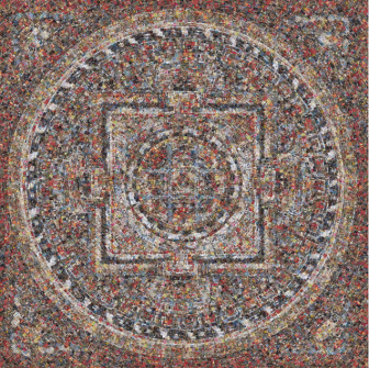 "Three Second Meditation" (2011) from Chris Jordan's series "Running the Numbers," depicting 9,960 mail order catalogs (photo courtesy of Chris Jordan)